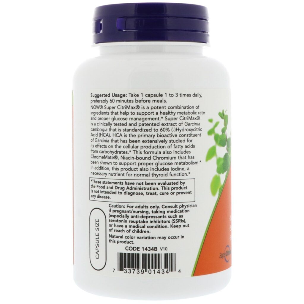 Now Foods, Super CitriMax, 90 cápsulas veg - Imagem 3