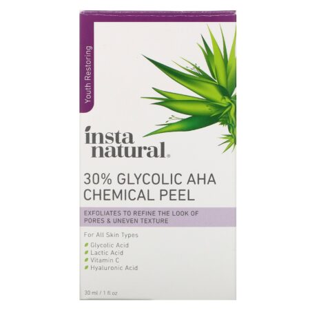 InstaNatural, 30% Glycolic AHA Chemical Peel, 1 fl oz (30 ml) - Image 2