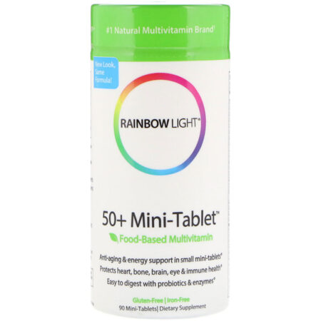 Rainbow Light, 50+ Mini Tablet, Multivitamínico à Base de Alimentos, 90 Mini-comprimidos