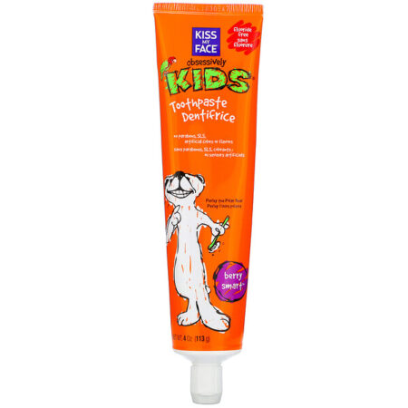 Kiss My Face, Obsessively Kids, Toothpaste, Fluoride Free, Berry Smart, 4 oz (113 g)