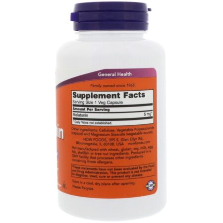 Now Foods, Melatonina, 5 mg, 180 Cápsulas Vegetais - Imagem 2