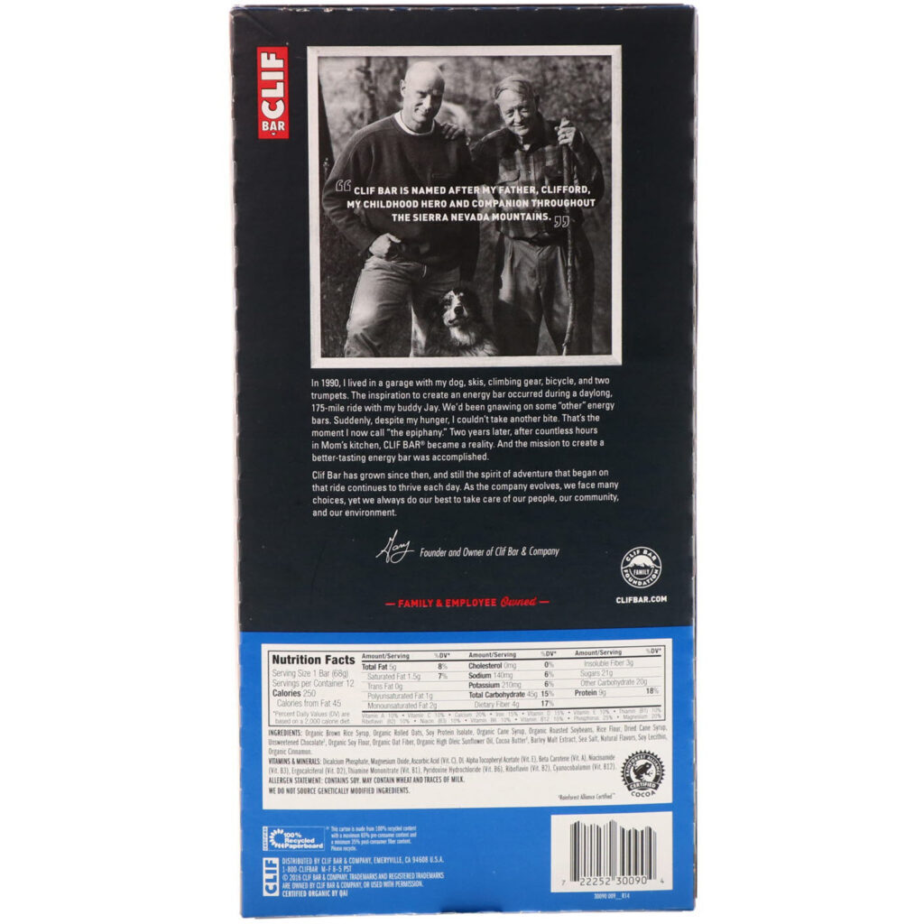 Clif Bar, Barra Energética, Pedaços de Chocolate, 12 Barras, 68 g (2,40 oz) Cada - Imagem 3