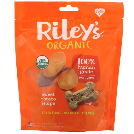 Riley’s Organics, Petiscos para Cães, Osso Grande, Receita de Batata Doce, 142 g (5 oz)