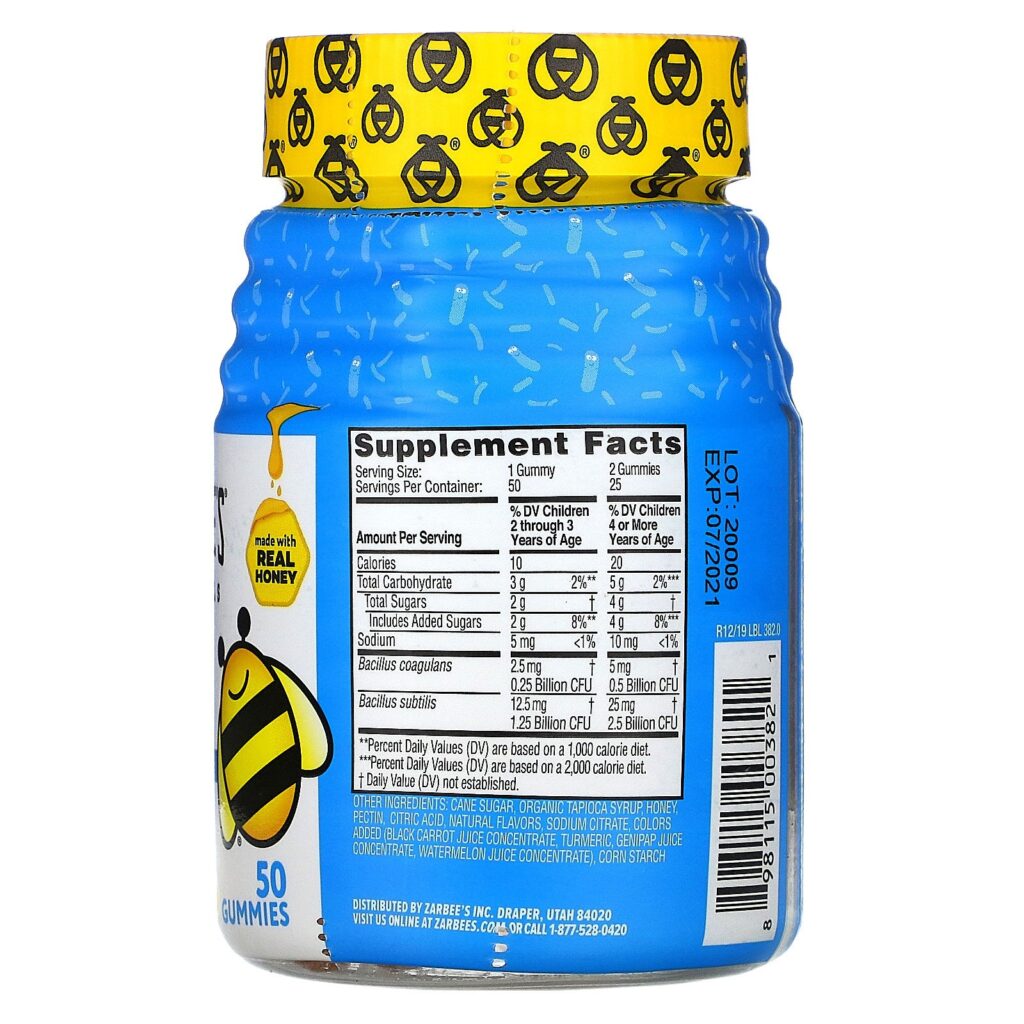 Zarbee's, Children's Daily Probiotic Blend with Two Strains, Natural Fruit Flavors, 50 Gummies - Imagem 2