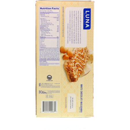 Clif Bar, Luna, Barra Nutritiva Integral para Mulheres, Chocolate Branco com Macadâmia, 15 Barras, 1,69 oz (48 g) Cada - Image 3