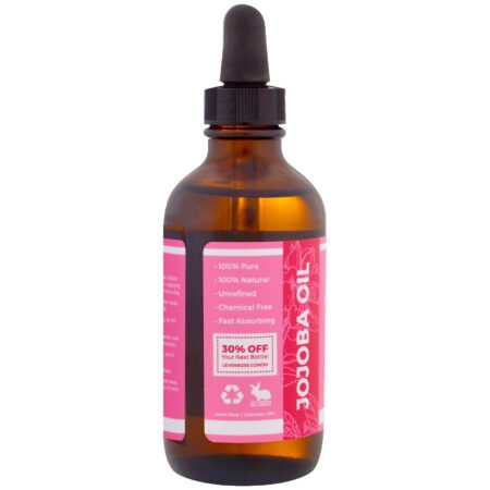 Leven Rose, Óleo de Jojoba Orgânico 100% Puro, 4 fl oz (118 ml) - Image 3