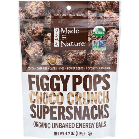 Made in Nature, Pops de Figo Orgânico, Amarena e Figo, Supersnacks 4,2 oz (119 g)