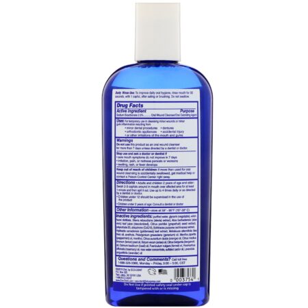 Eco-Dent, Ultimate Essential MouthCare, Enxaguante Diário e Limpeza de Feridas Bucais, Menta Brilhante e Limpa, 8 fl oz (237 ml) - Image 2