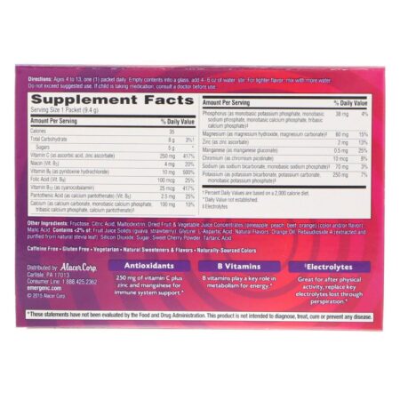 Emergen-C, Kidz, Ponche de Frutas, 30 Pacotes, 9,7 oz (276 g) - Image 2