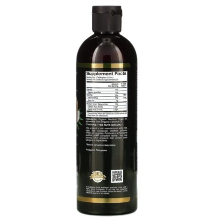 California Gold Nutrition, Óleo TCM Orgânico, 355 ml (12 fl oz) - Imagem 2