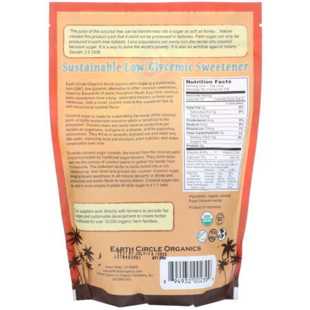 Earth Circle Organics, Organic Coconut Sugar Crystals, 14 oz (397 g) - Image 2