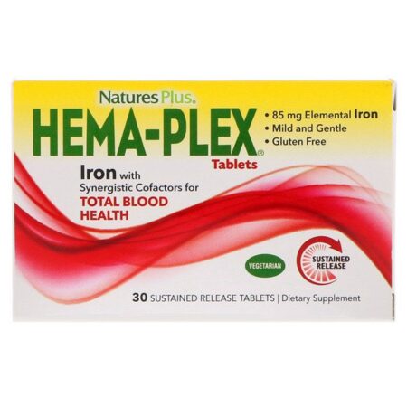 Nature's Plus, Hema-Plex, 30 Comprimidos de Liberação Prolongada