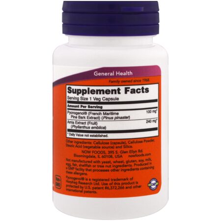 Now Foods, Pycnogenol, 100 mg, 60 Cápsulas Vegetais - Image 2