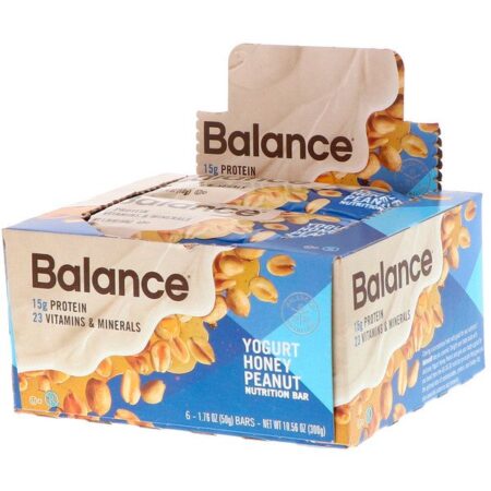 Balance Bar, Barra de Nutrição, Iogurte de Mel e Amendoim, 6 Barras, 50 g Cada