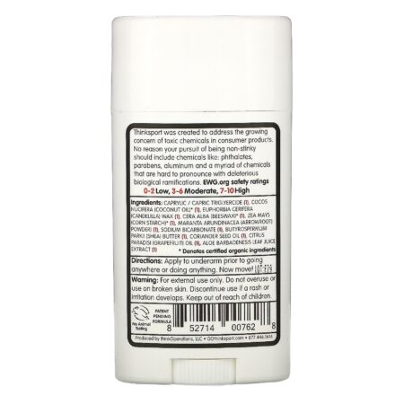 Think, Thinksport, Desodorante Natural, Áloe e Flores de Chá, 2,9 oz (85,8 ml) - Image 2