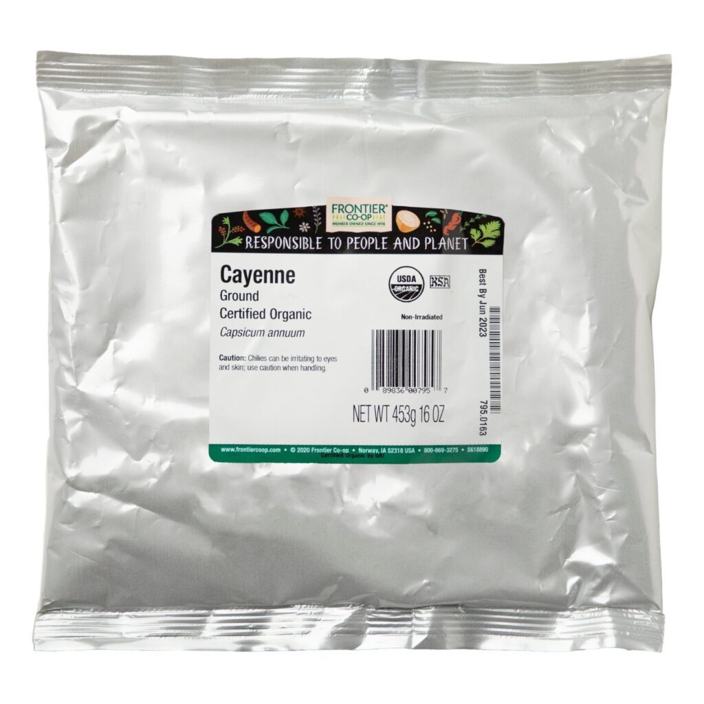 Frontier Natural Products, Pimenta de Caiena Orgânica, 16 oz (453 g) - Imagem 2