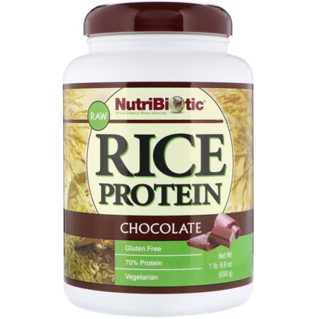 NutriBiotic, Proteína de Arroz Cru, Chocolate, 1 lb 6,9 oz (650 g)