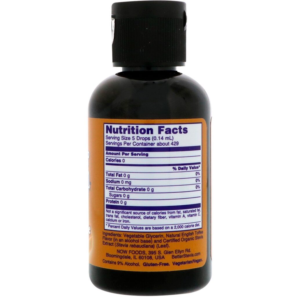 Now Foods, Better Stevia, Adoçante Líquido de Calorias Zero, Caramelo Inglês, 60 ml (2 fl oz) - Imagem 2