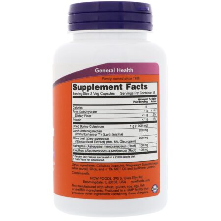 Now Foods, Super Colostro, 500 mg, 90 Cápsulas Vegetais - Image 2