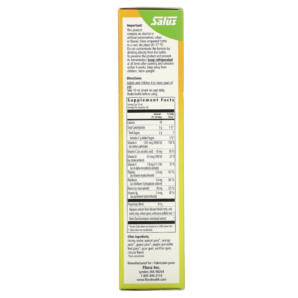 Flora, Floradix, Epresat Multivitaminíco, Fórmula de Extrato Líquido, sem álcool, 17 fl oz (500 ml) - Imagem 2