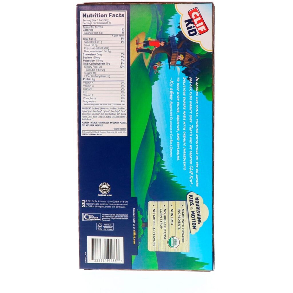 Clif Bar, Clif Kid, Organic Z Bar, Chocolate Brownie, 18 Bars, 1.27 oz (36 g) Each - Imagem 3