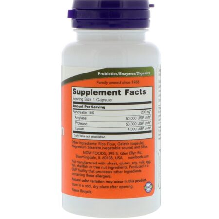 Now Foods, Pancreatina, 10X - 200 mg, 100 Cápsulas - Image 2