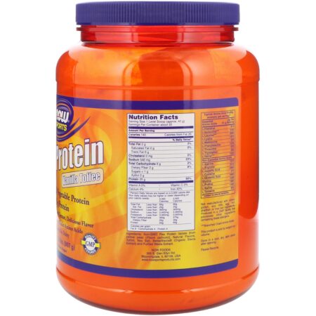 Now Foods, Sports, Proteína de Ervilha, Sabor Caramelo de Baunilha, 907 g (2 lbs) - Image 2