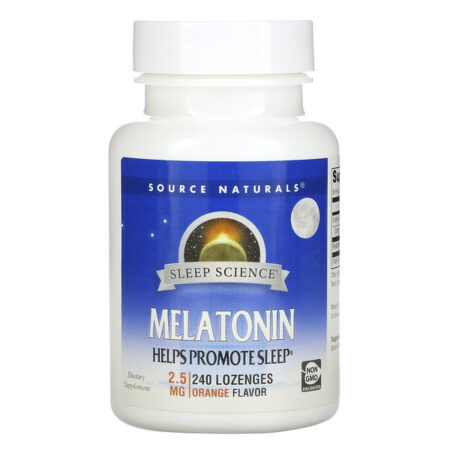 Source Naturals, Melatonina, Laranja, 2,5 mg, 240 Pastilhas