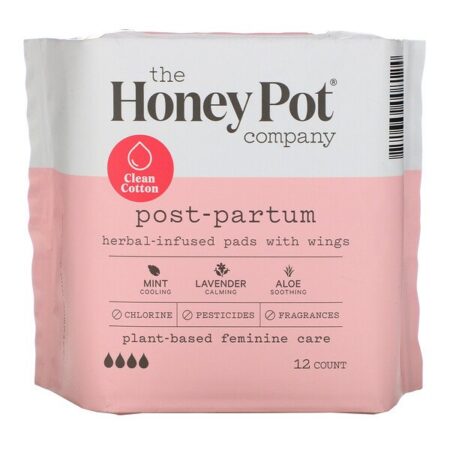 The Honey Pot Company, Herbal-Infused Pads with Wings, Postpartum , 12 Count