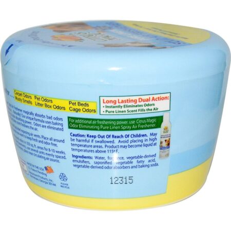 Citrus Magic, Purificaor de ar sólido, linho Puro 20 oz (566 g) - Imagem 2
