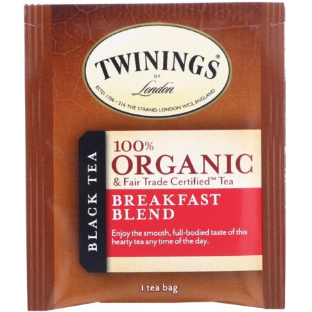 Twinings, Chá Preto 100% Orgânico, Mistura para Café da Manhã, 20 sacos de chá, 1,41 onças (40 g) - Image 3