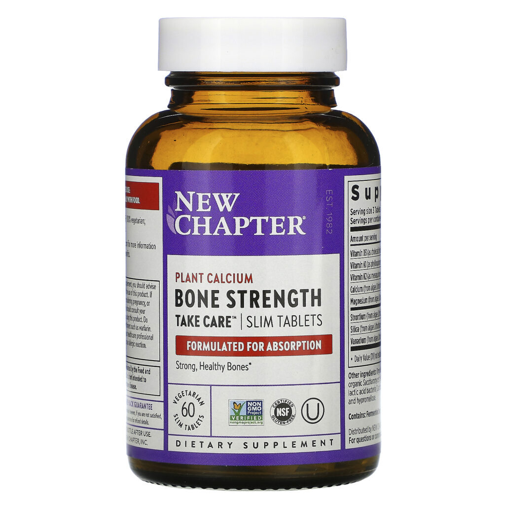 New Chapter, Bone Strength Take Care, 60 Vegetarian Slim Tablets - Imagem 3