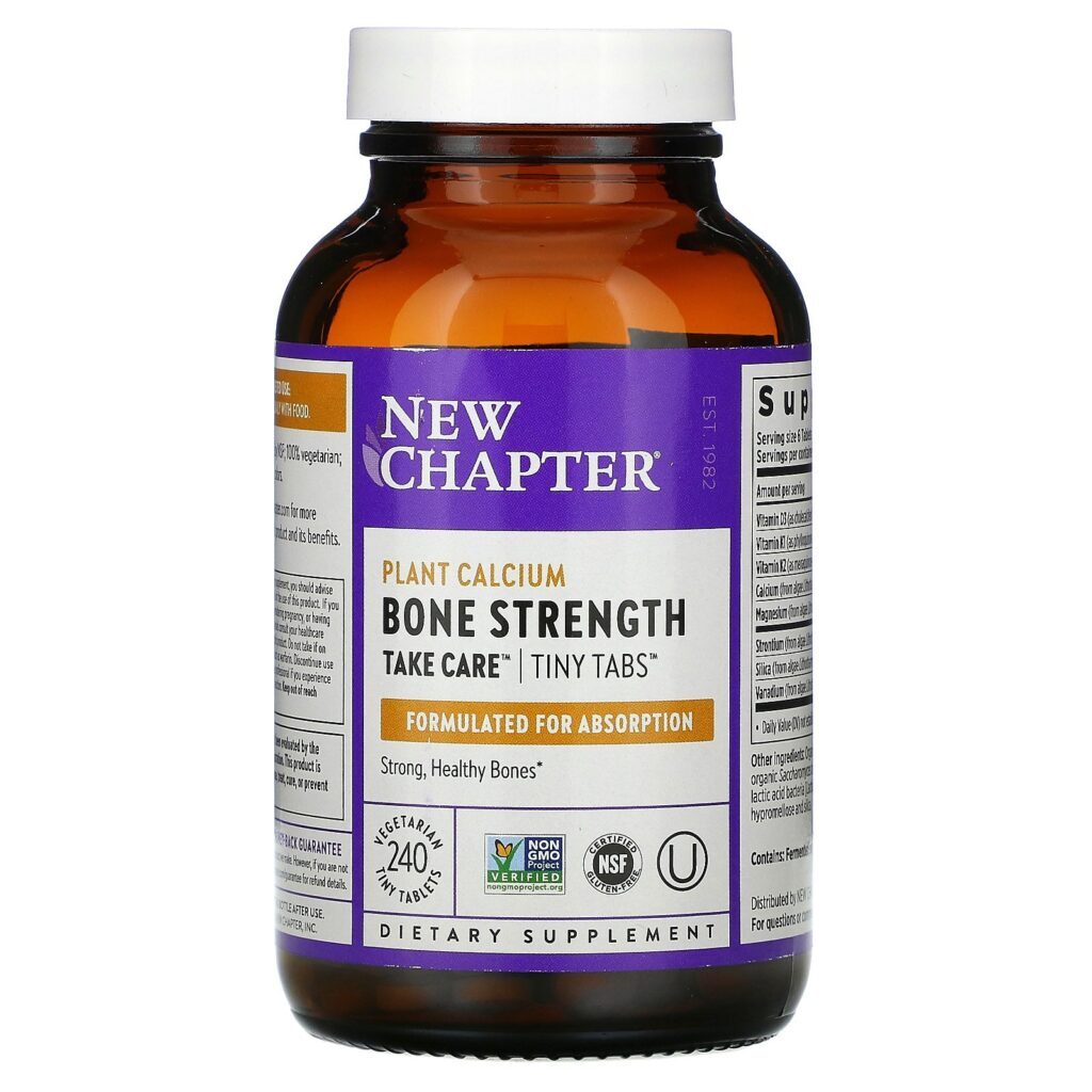 New Chapter, Plant Calcium Bone Strength Take Care, 240 Comprimidos Pequenos Vegetarianos - Imagem 3