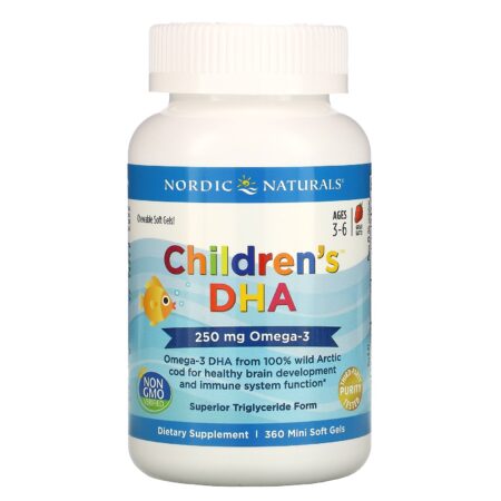 Nordic Naturals, Children's DHA, 3 a 6 Anos, Morango, 250 mg, 360 Minicápsulas Softgel - Image 3