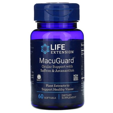 Life Extension, MacuGuard, Suporte Ocular com Açafrão e Astaxantina, 60 Softgels