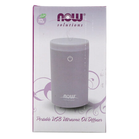 Now Foods, Soluções, Difusor de Óleo Ultrassônico USB Portátil, 1 Difusor