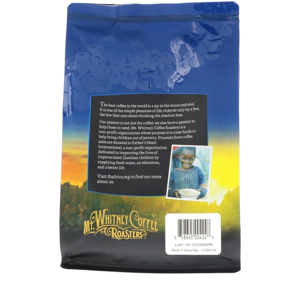 Mt. Whitney Coffee Roasters, Orgânico Descafeinado do Peru, Café Moído, 12 oz (340 g) - Imagem 2
