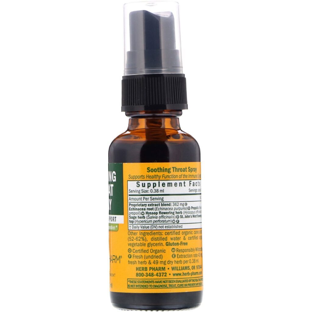 Herb Pharm, Spray Calmante para a Garganta, 29,6 ml (1 fl oz) - Imagem 2