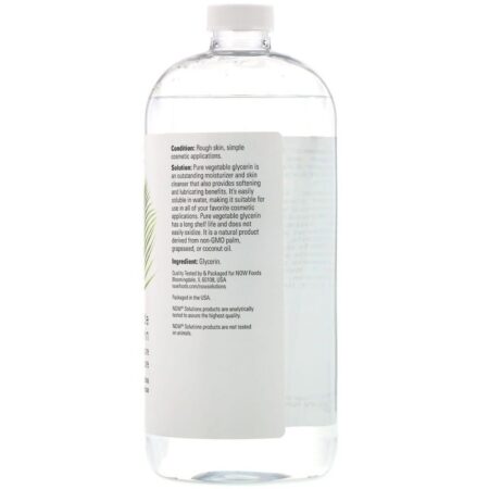 Now Foods, Solutions, Glicerina Vegetal, 946 ml (32 fl oz) - Imagem 2