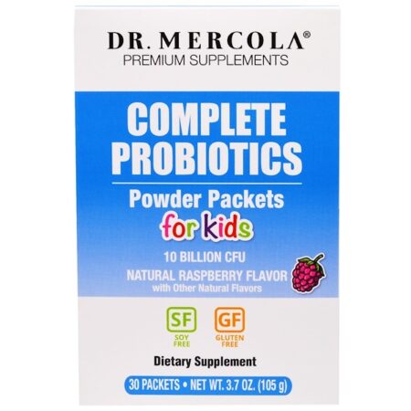 Dr. Mercola, Completos para Crianças, Sabor Natural de Framboesa, 30 Sachês, 0.12 oz (3.5 g) Cada