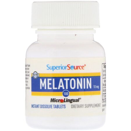 Superior Source, Melatonina, 10 mg, 100 Tabletes Microlinguais Dissolvem Instantaneamente - Image 3