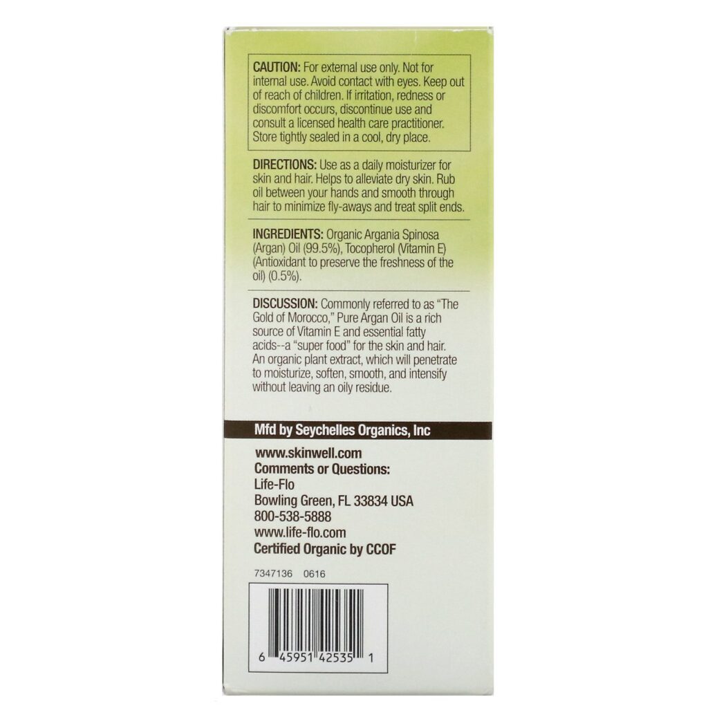 Life-flo, Pure Argan Oil, 4 oz (118 ml) - Imagem 3