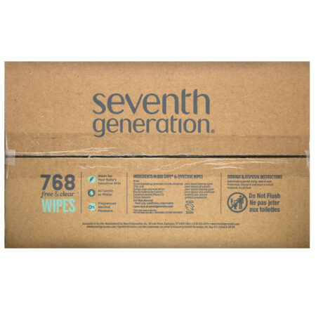 Seventh Generation, Baby Wipes, Free & Clear, 768 Wipes - Image 3