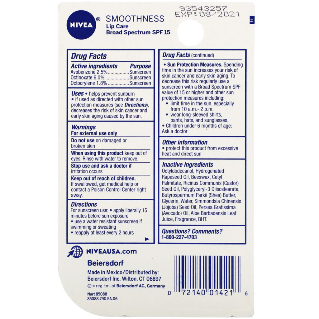 Nivea, Lip Care, SPF 15, Smoothness, 0.17 oz (4.8 g) - Imagem 3