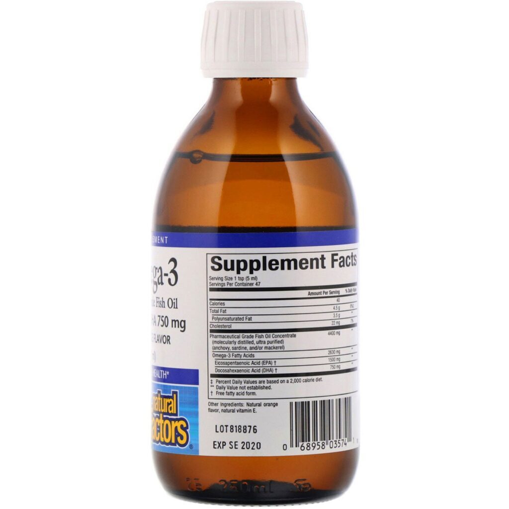 Natural Factors, Rx Ômega-3, Sabor natural de laranja, 8 fl oz (237 ml) - Imagem 2