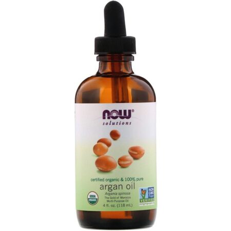 Now Foods, Soluções, com Certificação Orgânica e Óleo de Argan 100% Puro, 118 ml (4 fl oz)