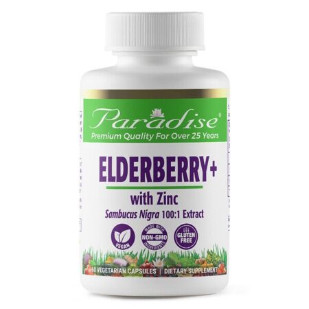 Paradise Herbs, Earth's Blend, Elderberry+ with Zinc, 60 Vegetarian Capsules