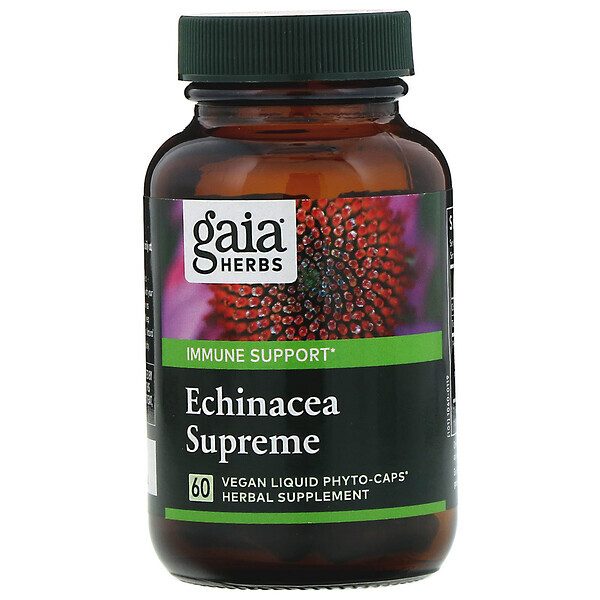 Gaia Herbs, Echinacea Supreme, 60 Fitocápsulas Líquidas Vegetais