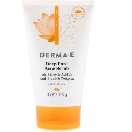 Derma E, Esfoliante Antiacne para Poros Profundos, 2% de Ácido Salicílico e Complexo Antimanchas, 113 g (4 oz)