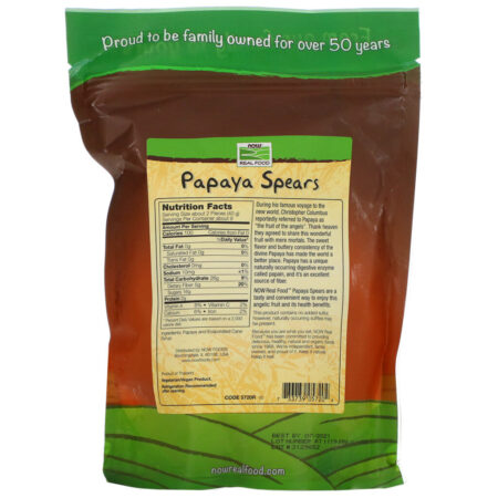 Now Foods, Tocos de Papaya, 12 oz (340 g) - Imagem 2